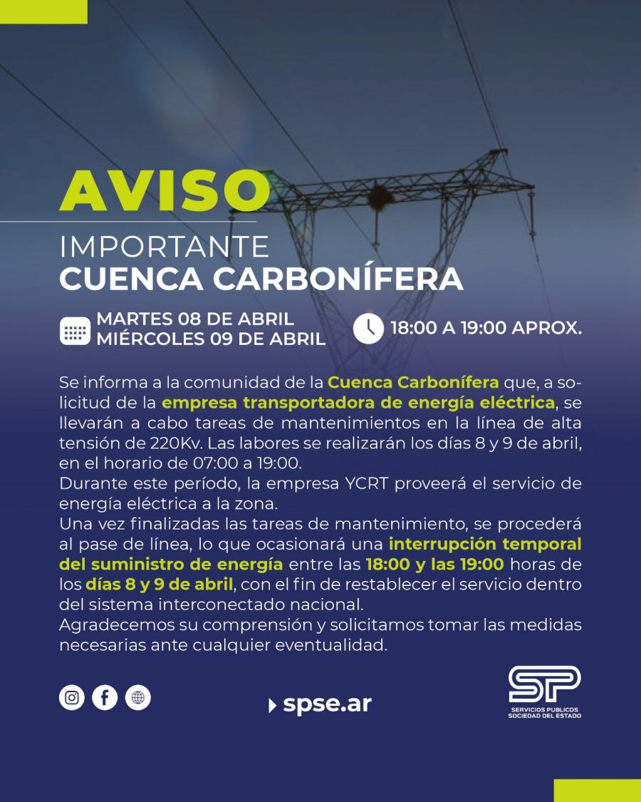 Mantenimiento de la Línea de Alta Tensión de 220Kv en la Cuenca Carbonífera