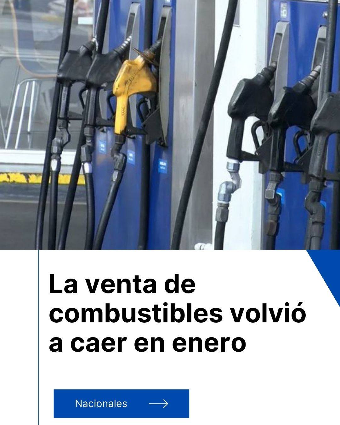 ⛽La venta de combustibles volvió a caer en enero