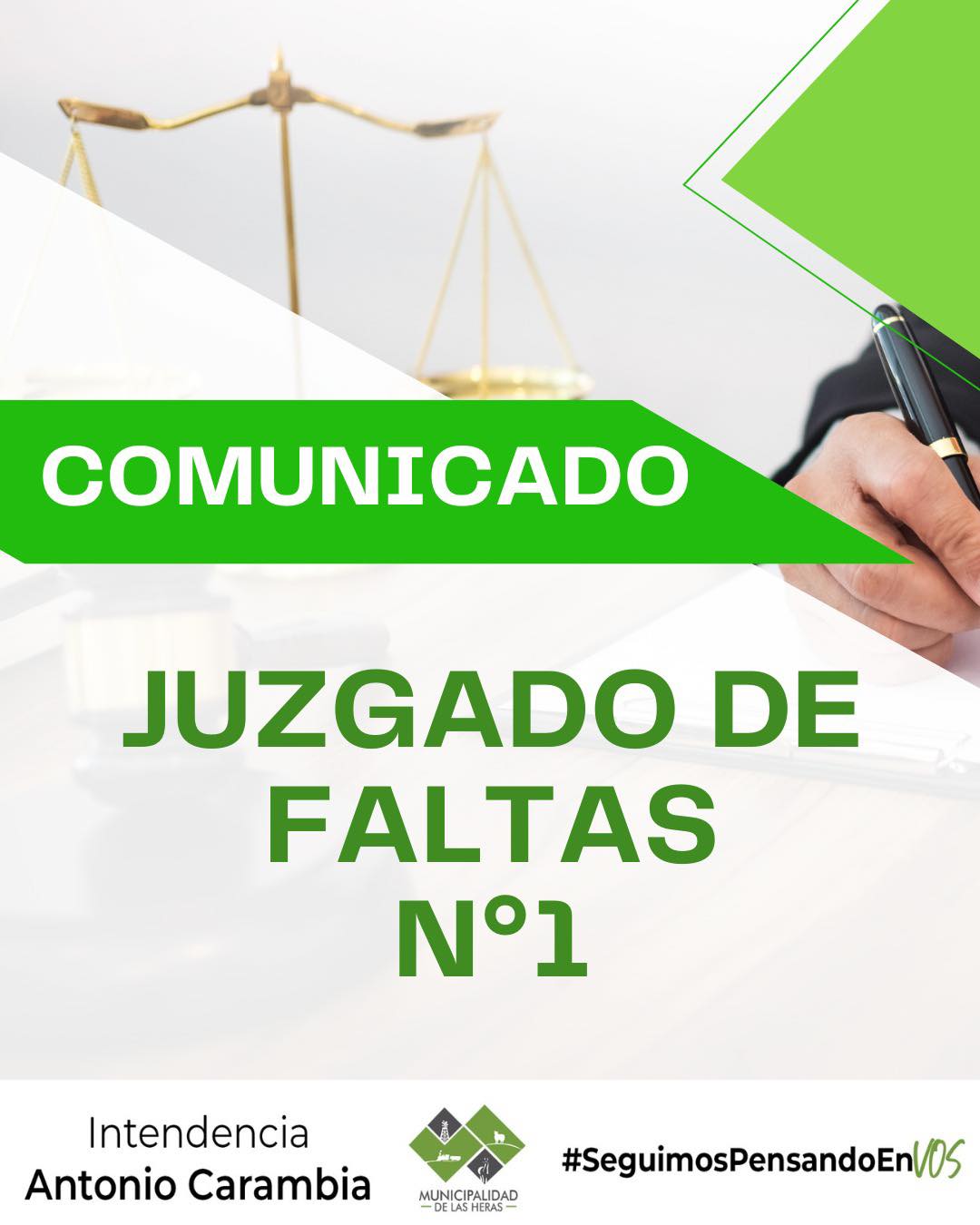 COMUNICADO DE CITACIÓN: JUZGADO DE FALTAS N°1.