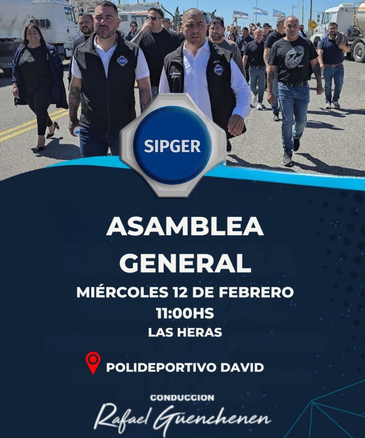 Asamblea general de sipger a las 11 hora del día miércoles 