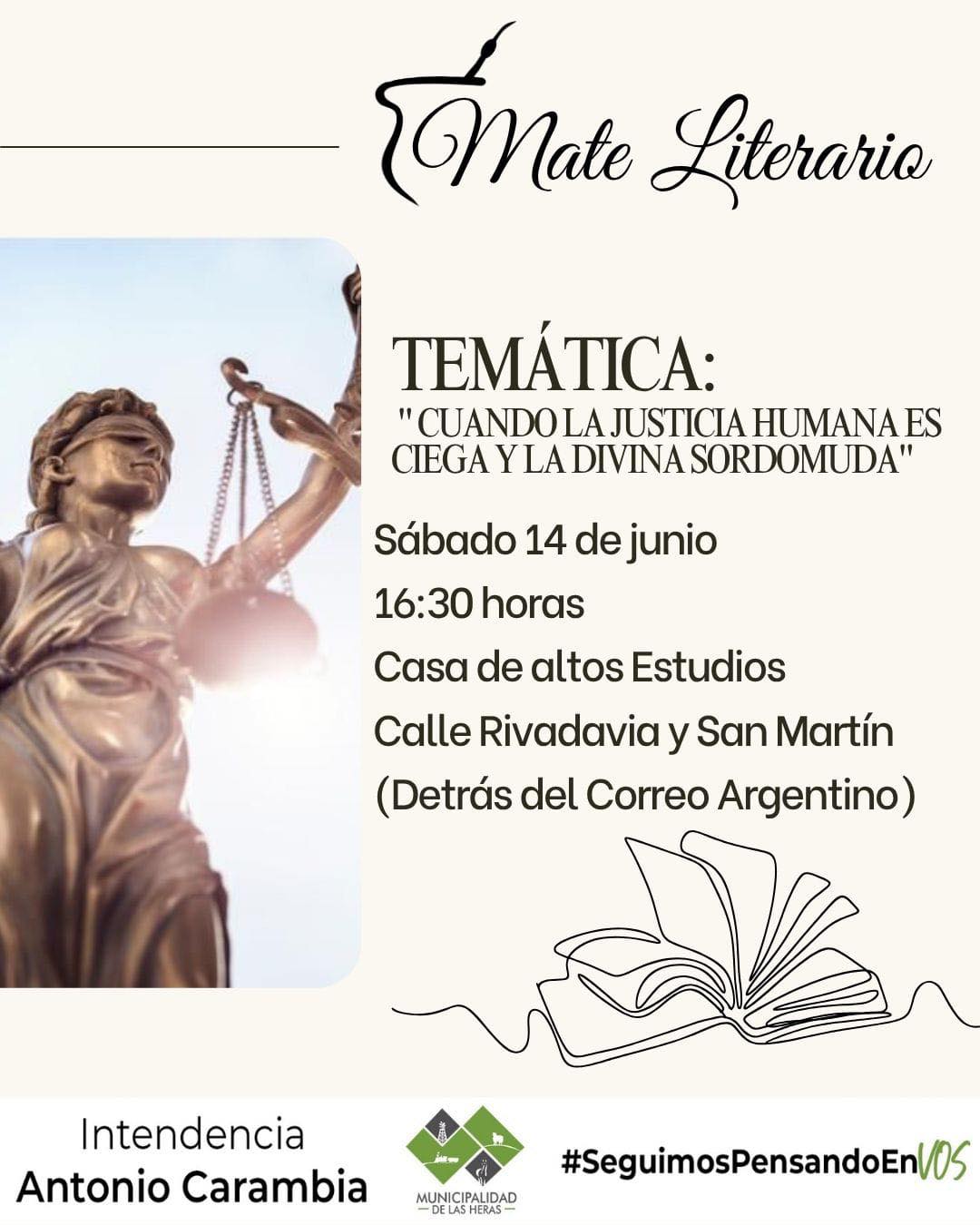  Mate Literario-“Cuando la justicia humana es ciega y la divina sordomuda”